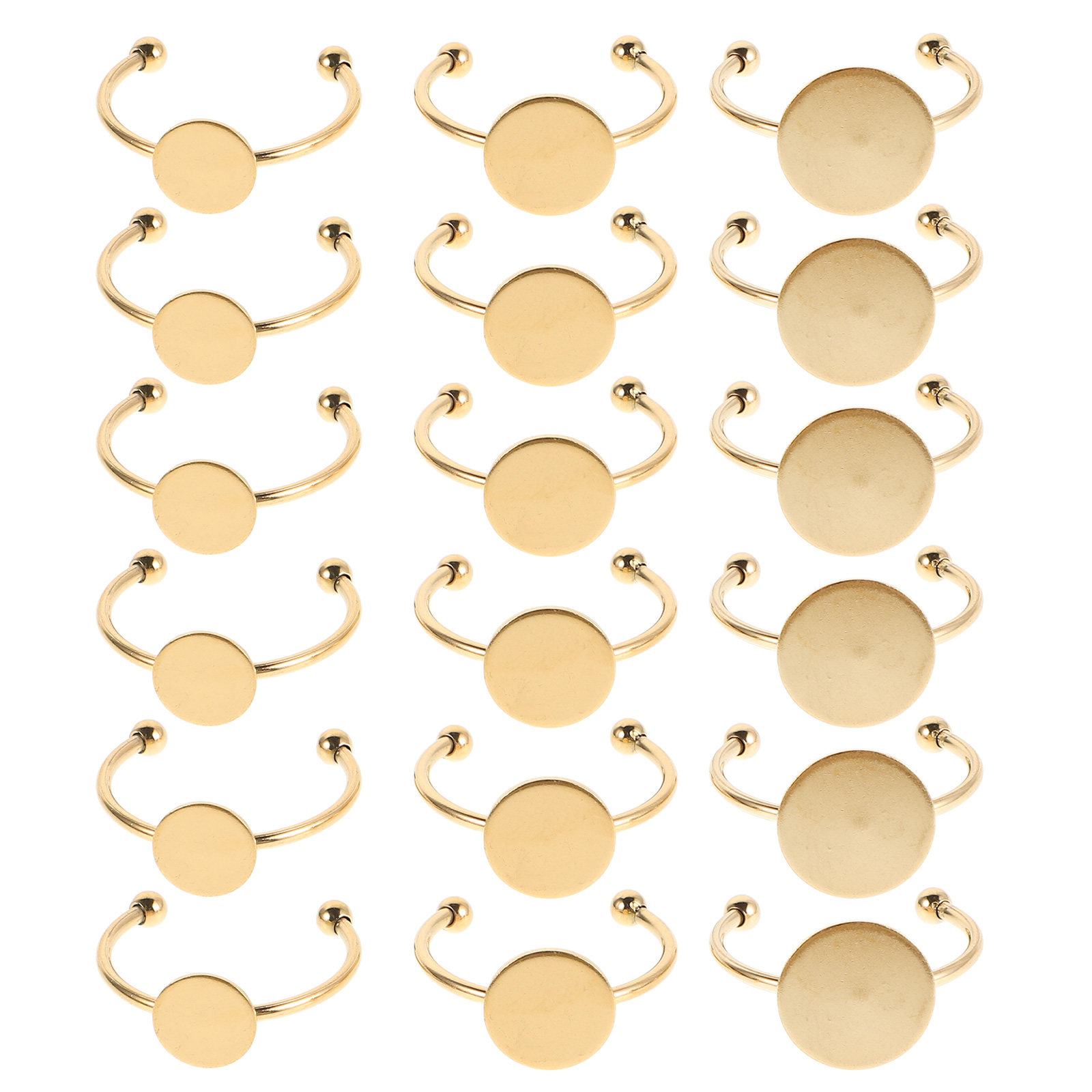 Ring Set Adjustable - 30Pcs Stainless Steel Adjustable Blank Ring