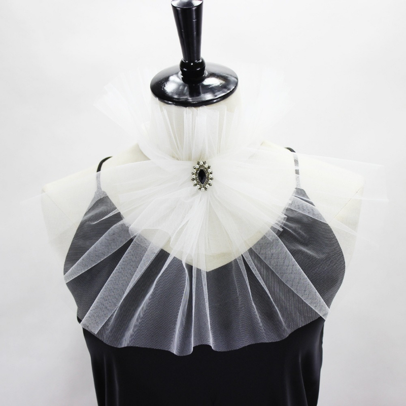 Women'S Vintage Accessories - Vintage Court Style Stand Collar Tulle