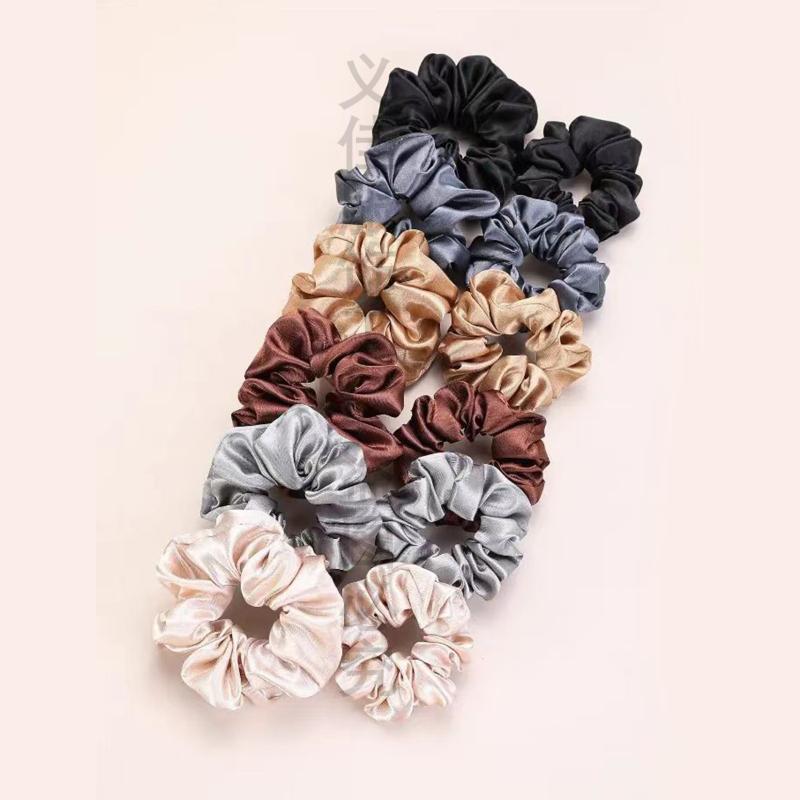 12Pcs Soft Simple Solid Color  - огляд і ціна Scrunchie Satin Set