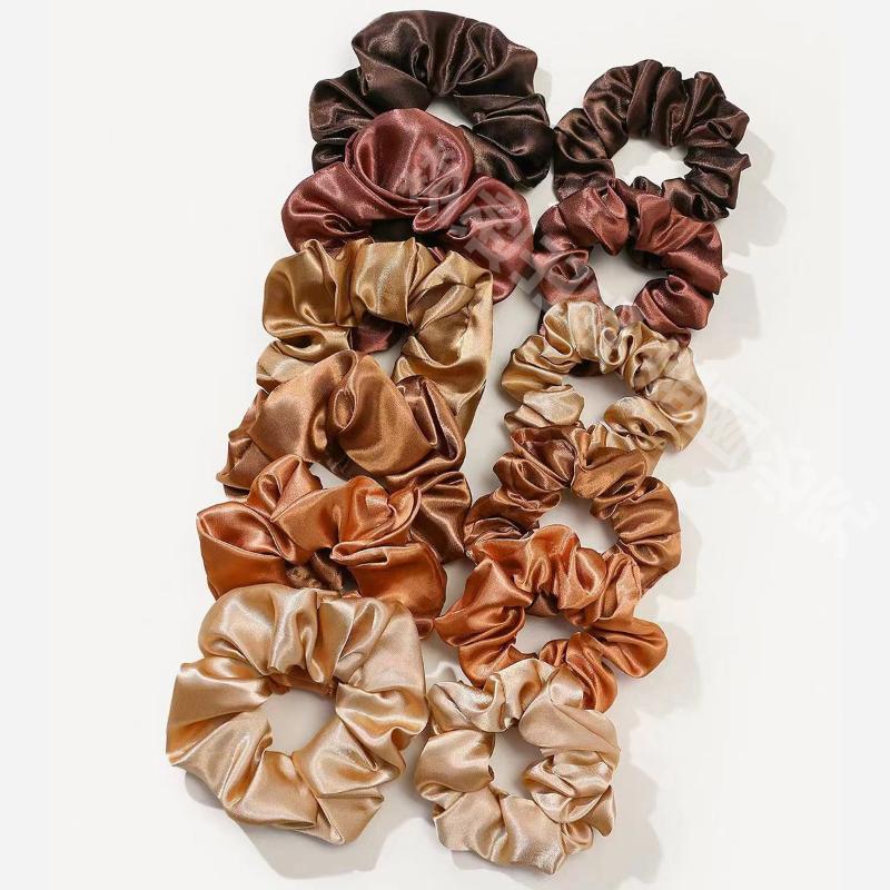 12Pcs Soft Simple Solid Color  - огляд і ціна Scrunchie Satin Set