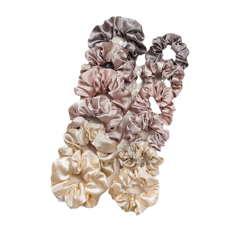 12Pcs Soft Simple Solid Color  - огляд і ціна Scrunchie Satin Set