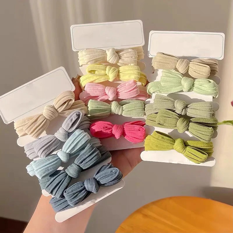 5Pcs/Set Cute Bowknot Solid Co - огляд і ціна Scrunchie Satin Set