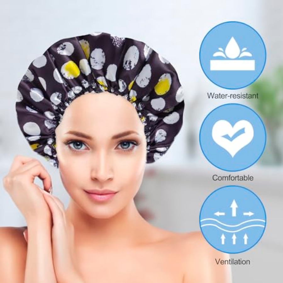 Shower Cap for Women Set of 4, - огляд і ціна Scrunchie Satin Set