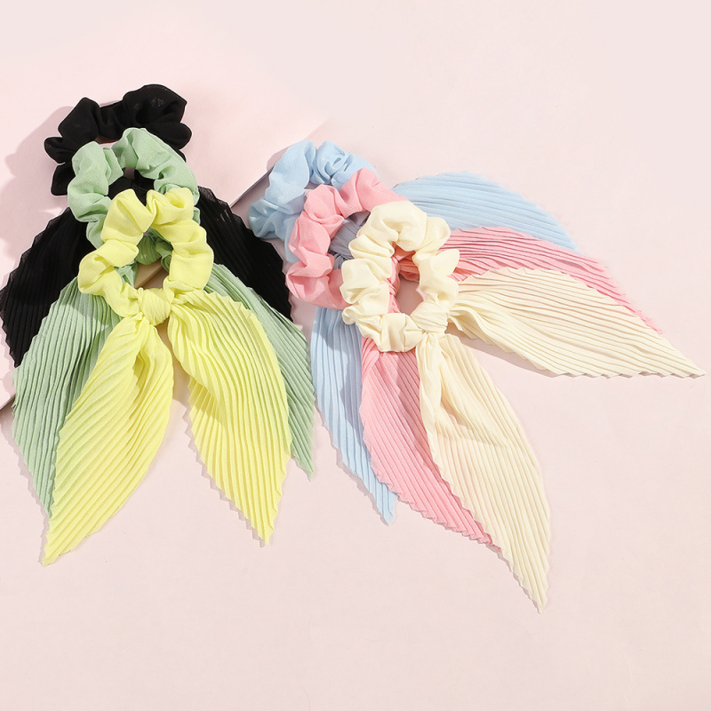 6Pcs/set Pleated Ribbon Scrunc - огляд і ціна Scrunchie Satin Set
