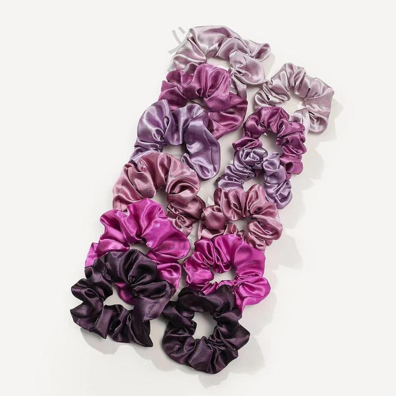 12Pcs Soft Simple Solid Color  - огляд і ціна Scrunchie Satin Set
