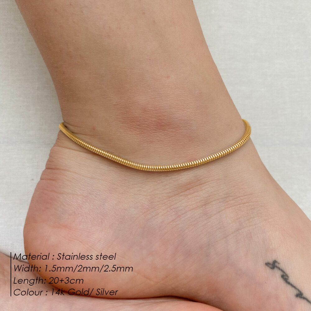 EMANCO Round Snake Chain Ankle - огляд і ціна Women'S Essential Accessories