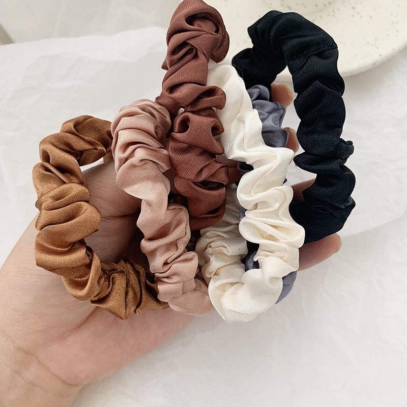 1 Set Satin Silk Solid Color S - огляд і ціна Scrunchie Satin Set