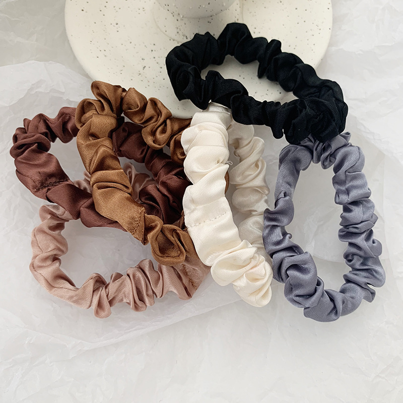1 Set Satin Silk Solid Color S - огляд і ціна Scrunchie Satin Set