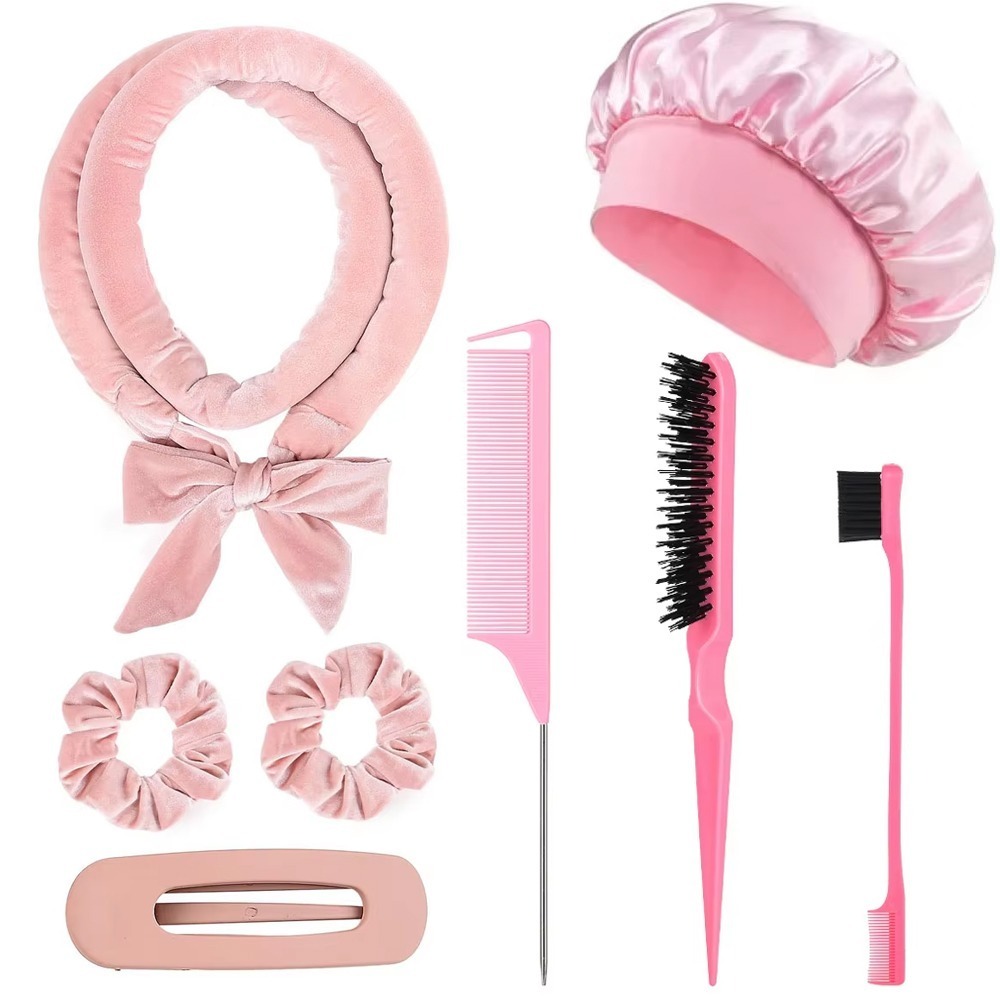 8/5/4Pcs Heatless Hair Curler  - огляд і ціна Scrunchie Satin Set