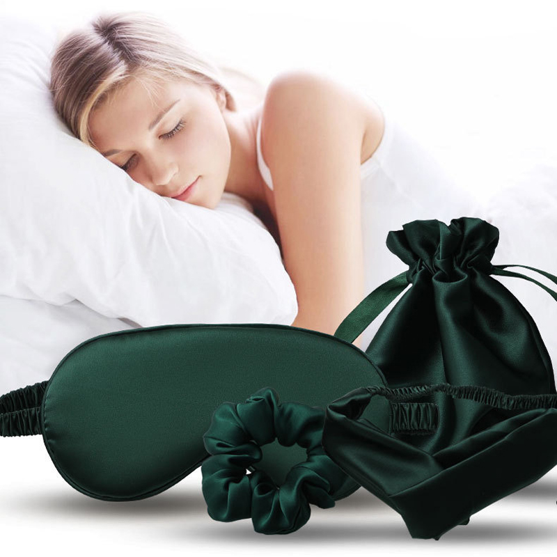 4Pcs Silk Eye Mask Hair Band S - огляд і ціна Scrunchie Satin Set