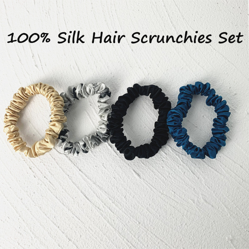3PCS 100% Real Silk Hair Skinn - огляд і ціна Scrunchie Satin Set