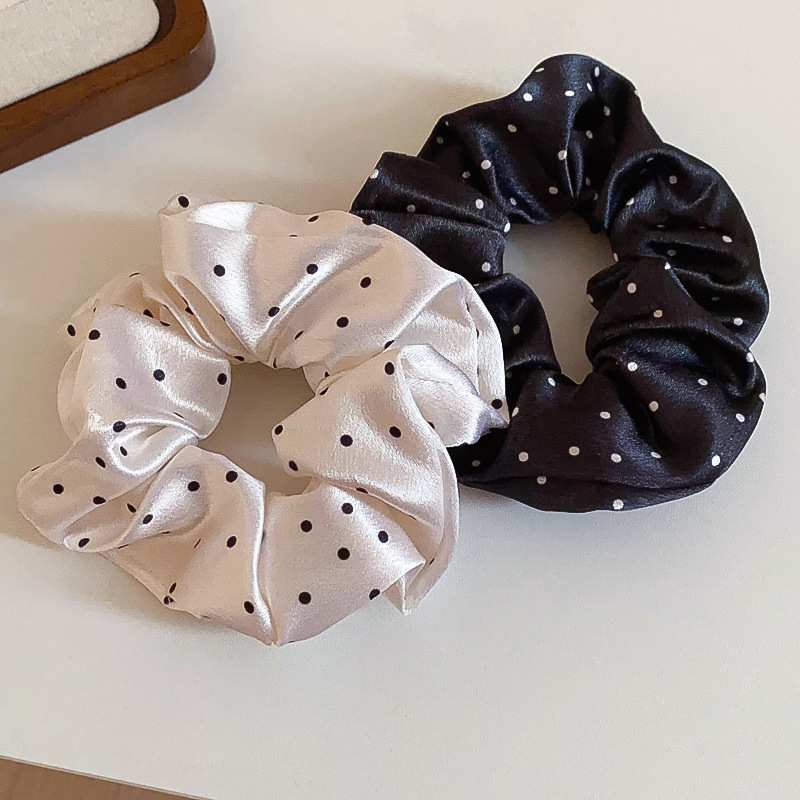 1/2 Pcs Black White Dot Hair S - огляд і ціна Scrunchie Satin Set
