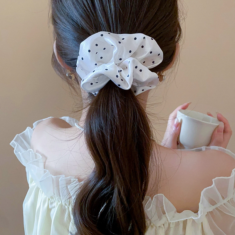 1/2 Pcs Black White Dot Hair S - огляд і ціна Scrunchie Satin Set