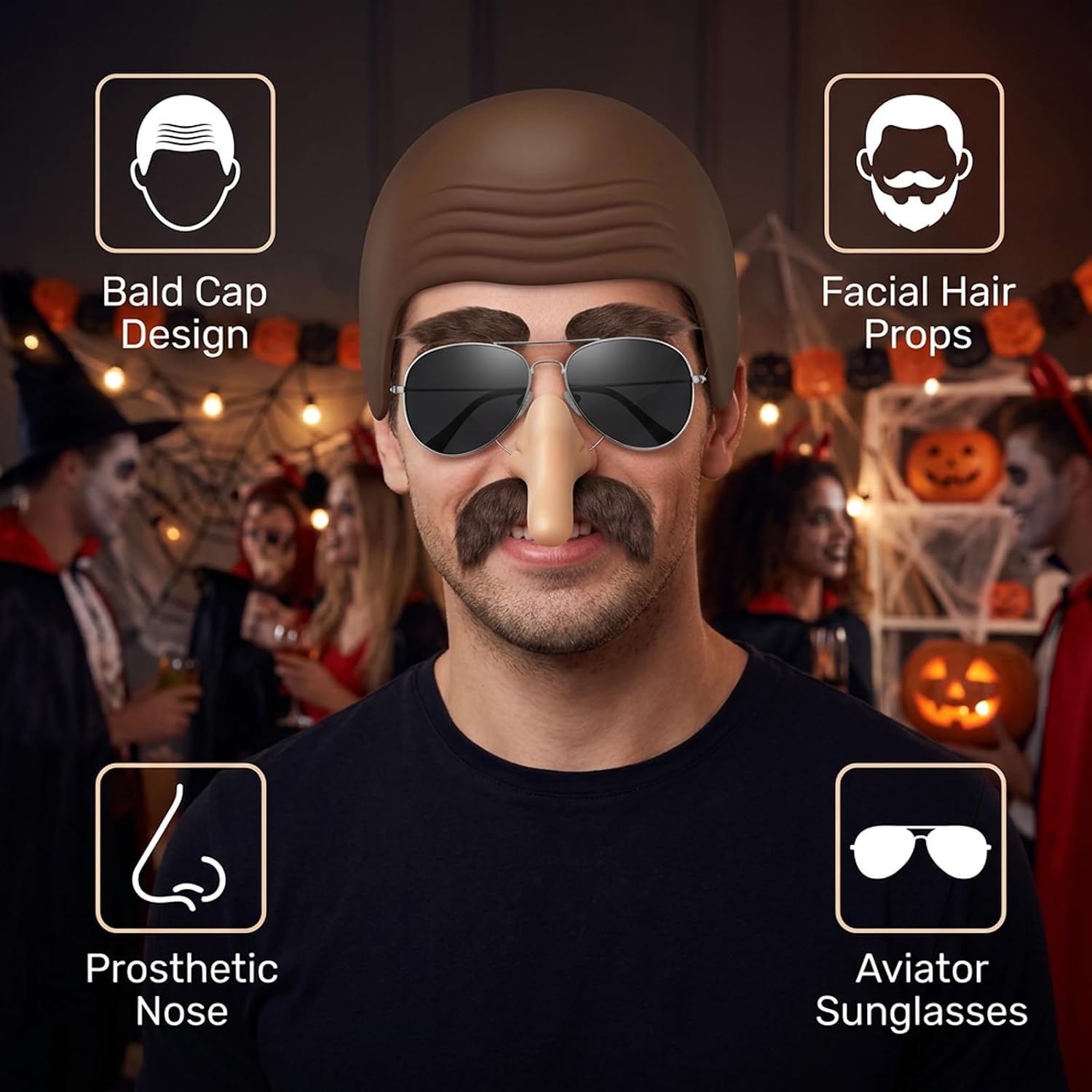 New Bald Cap Halloween Costume - огляд і ціна Women Accessories Combo