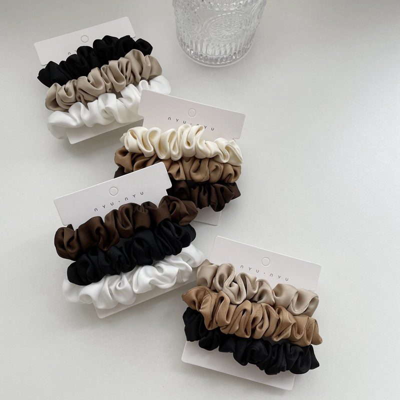 3Pcs/Set Satin Hair Scrunchies - огляд і ціна Scrunchie Satin Set