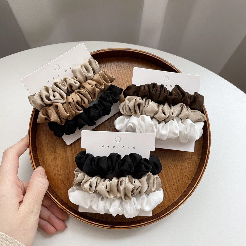 3Pcs/Set Satin Hair Scrunchies - огляд і ціна Scrunchie Satin Set