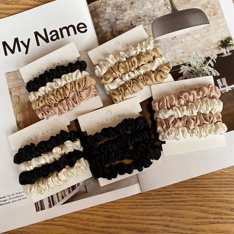 4PCS/Set Satin Silk Scrunchies - огляд і ціна Scrunchie Satin Set