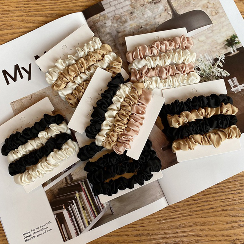 4PCS/Set Satin Silk Scrunchies - огляд і ціна Scrunchie Satin Set