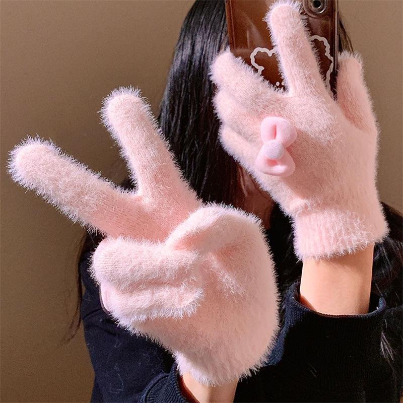 Cute Sweet Bow Plush Gloves Fo - огляд і ціна Women'S Accessories Gift Ideas