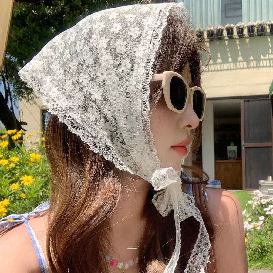 1PC triangle Lace scarf white  - огляд і ціна Women Accessories Photos